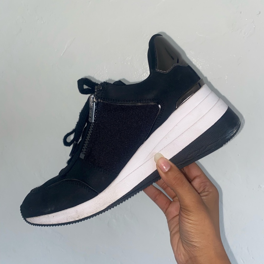 DKNY Women's Black Wedge Sneakers